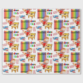 Cadeau Crayons Numéros Papier à envelopper (Plat)