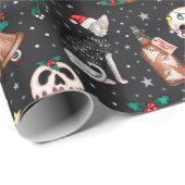 Cadeau Creepmas foncé Goth Papier d'enveloppement de Noël (Coin rond)