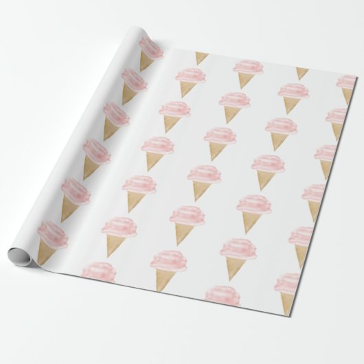 Cadeau Crème glacée Anniversaire de Noël Papier d'envelop (Déroulé)