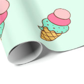 Cadeau Crème glacée Cone Anniversaire Papier d'enveloppem (Coin rond)