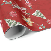Cadeau Crimson Red Nutcracker & Amis Envelopper papier (Coin rond)