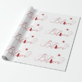 Cadeau Croire Élégant Script Vacances Papier d'enveloppem (Déroulé)