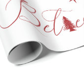 Cadeau Croire Élégant Script Vacances Papier d'enveloppem (Coin rond)