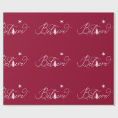 Cadeau Croire Élégant Script Vacances Papier d'enveloppem (Plat)