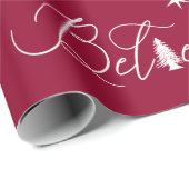 Cadeau Croire Élégant Script Vacances Papier d'enveloppem (Coin rond)