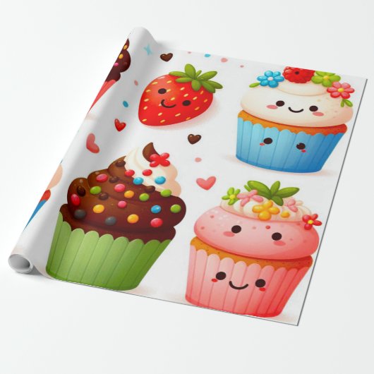 Cadeau Cupcakes Papier à écrêter (Déroulé)