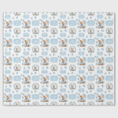 Cadeau Cute Bear Blue Boy Anniversaire Nom Papier d'envel (Plat)