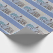 Cadeau Cute Cat Art Dessin Turquoise Blue Cats Papier d'e (Coin)