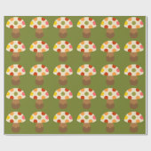 Cadeau Cute champignons colorés enveloppant du papier (Plat)