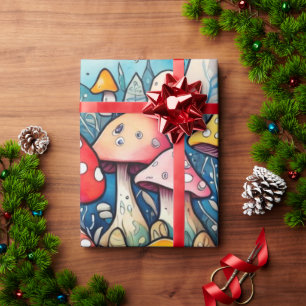 Cadeau Cute champignons cottage coeur motif papier d'enve
