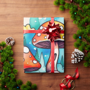 Cadeau Cute champignons cottage coeur motif papier d'enve