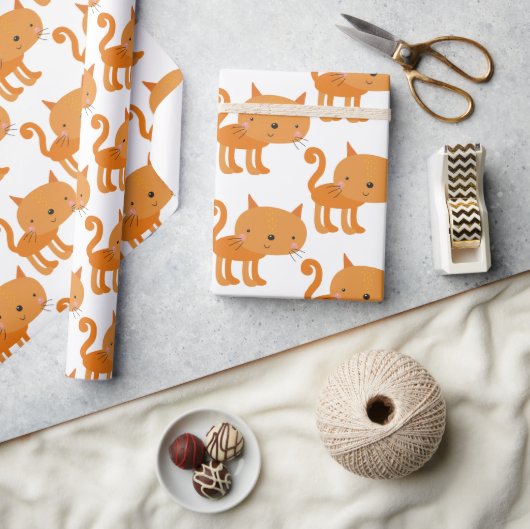 Cadeau Cute Little Ginger Chat - Papier d'enveloppement p (Artisanat)