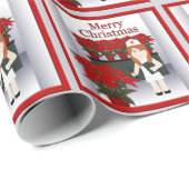 Cadeau Cute Nurse 5 Papier d'enveloppement de Noël (Coin rond)