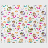 Cadeau Cute Under the Sea Mermaid Wrapping Papier (Plat)