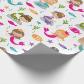 Cadeau Cute Under the Sea Mermaid Wrapping Papier (Coin)