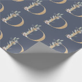 Cadeau D Papier d'enrobage floral de monogramme (Coin)