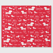 Cadeau Dachshund Wiener Coeurs de chien Aimer Papier Cade (Plat)