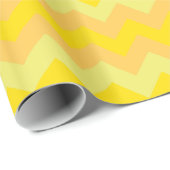 Cadeau Daffodil Papier à envelopper jaune, Chevrons (Coin rond)