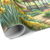 Cadeau Daffodiles de la fête du printemps et papier d'env (Coin rond)