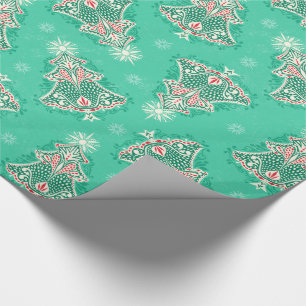 Cadeau Damas d'arbre de Noël sur papier d'écorce verte à