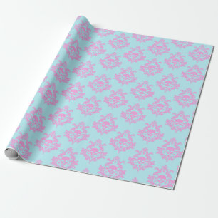 Cadeau Damas de crâne rose trans sur papier d'enveloppeme