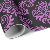 Cadeau Damas noir et violet| Papier à envelopper (Coin rond)
