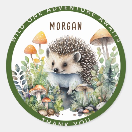 Cadeau Dankjewel Geschenken Decoratie Bosdieren Ba Ronde Sticker (Voorkant)