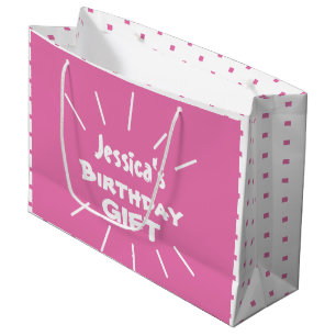 Cadeau d'anniversaire PINK Cadeau personnalisé Sac