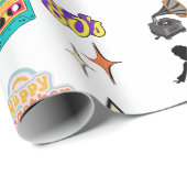 cadeau d'anniversaire rétro emballage papier ami f (Coin rond)