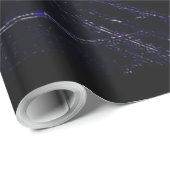 Cadeau Dans le papier d'emballage noir brillant de trafic (Coin rond)