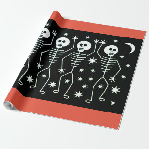 Cadeau DANSER SKELETON HALLOWEEN Wrapper Papier