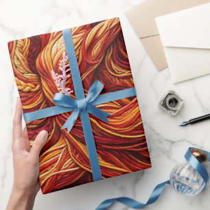 Cadeau Danseur Abstrait Papier d'Emballage Fil Rouge Feu