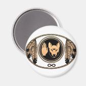 Cadeau d'art autochtone Metis Wolf Magnet (Recto/Verso)