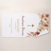 Cadeau de baptême chrétien orthodoxe Boho Flowers (Serviette de bain)