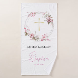 Cadeau de baptême orthodoxe Fleurs lilas et roses 