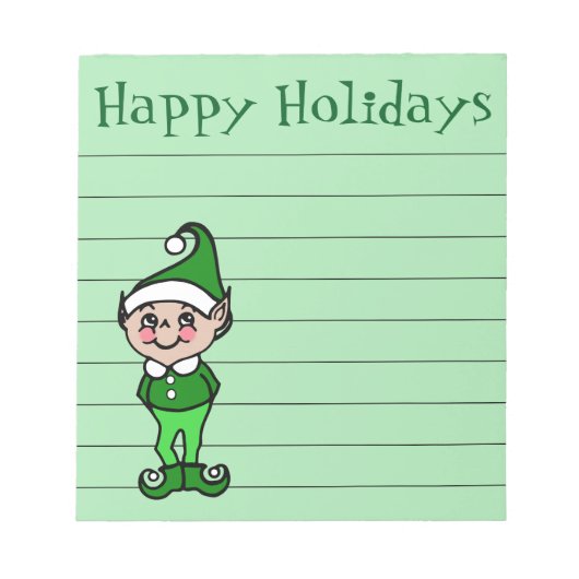 Cadeau de bloc-notes de courses de lutin de Noël (Devant)