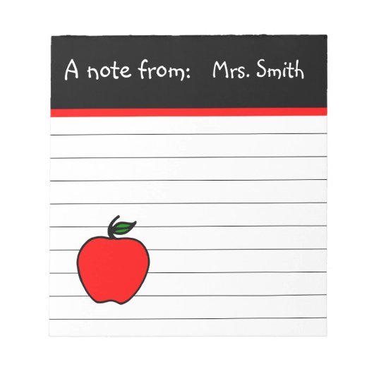Cadeau de bloc-notes personnalisé pour enseignant (Devant)