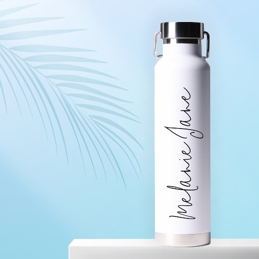Cadeau de bouteille d'eau de mariage blanc avec éc
