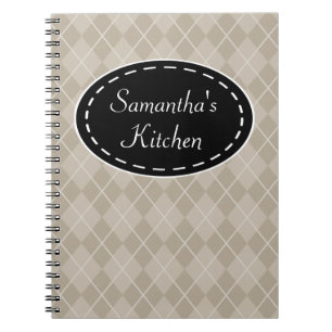 Cadeau de cahier de recettes de cuisine en argyles