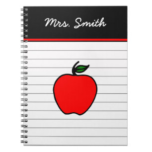 Cadeau de Carnet de pomme rouge personnalisé de l'