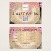 Cadeau de certificat clous de maquillage Gold Déch (Devant & derrière)