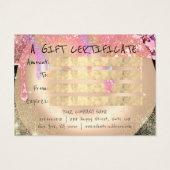 Cadeau de certificat clous de maquillage Gold Déch (Dos)