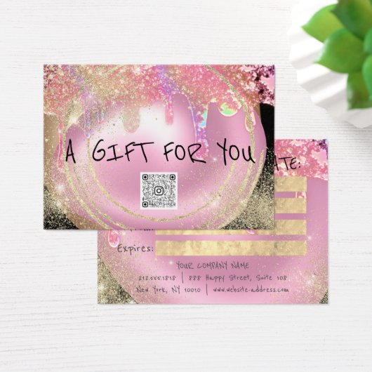 Cadeau de certificat clous de maquillage rose Code (Bureau)