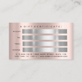 Cadeau de certificat clous maquillage Rose Eyelash (Dos)