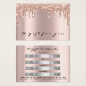 Cadeau de certificat gouttes de maquillage gris br (Devant & derrière)