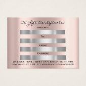 Cadeau de certificat gouttes de maquillage gris br (Dos)