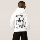 Cadeau de chien de dessin animé Pitbull blanc aux (Dos entier)