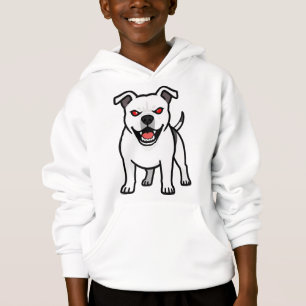 Cadeau de chien de dessin animé Pitbull blanc aux