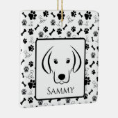 Cadeau de chien Ornement noir et blanc (Droite)