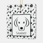 Cadeau de chien Ornement noir et blanc (Gauche)